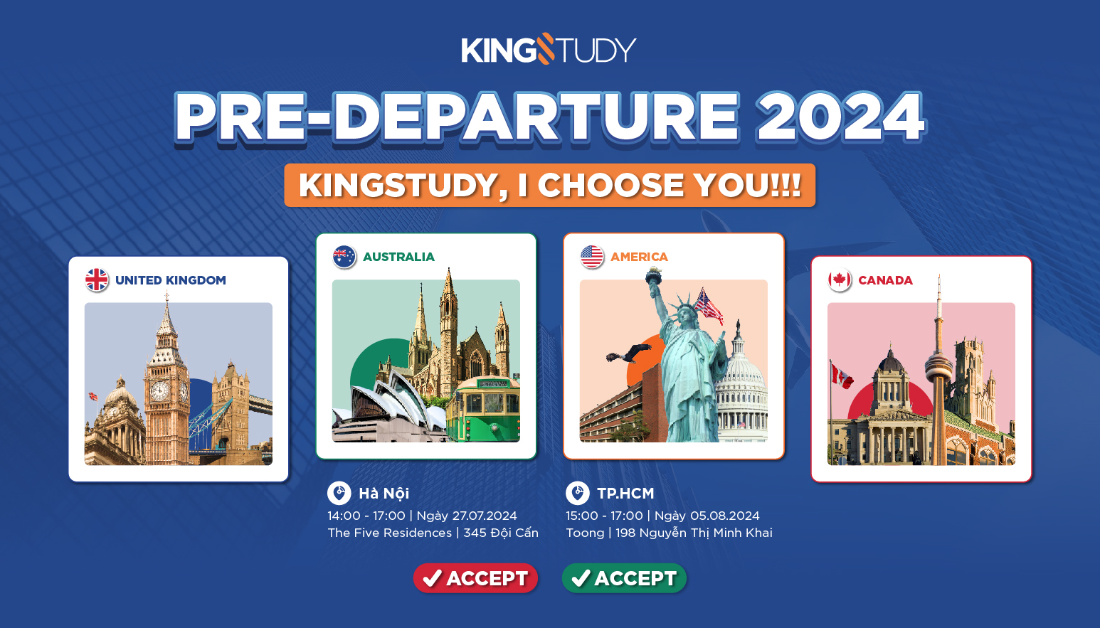 PRE - DEPARTURE 2024: KINGSTUDY, I CHOOSE YOU